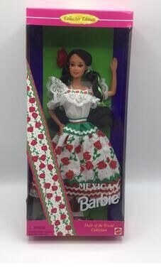 1995 Mattel Mexican Barbie Dolls of the World DOTW Mexico Fiesta NIB 14449
